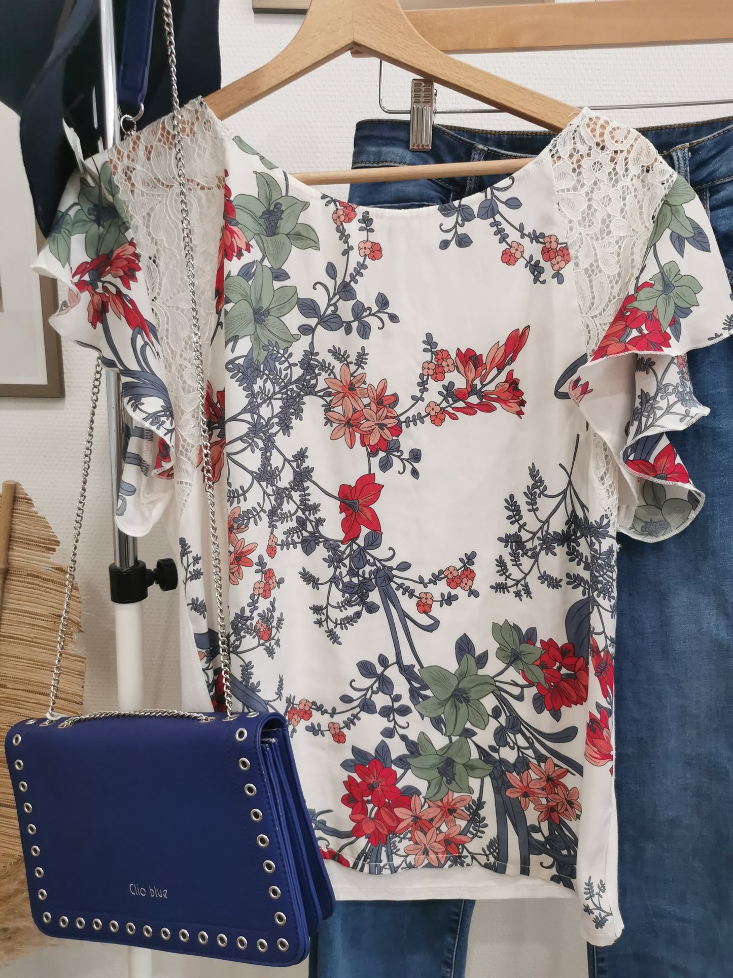 Blouse à motifs manches courtes