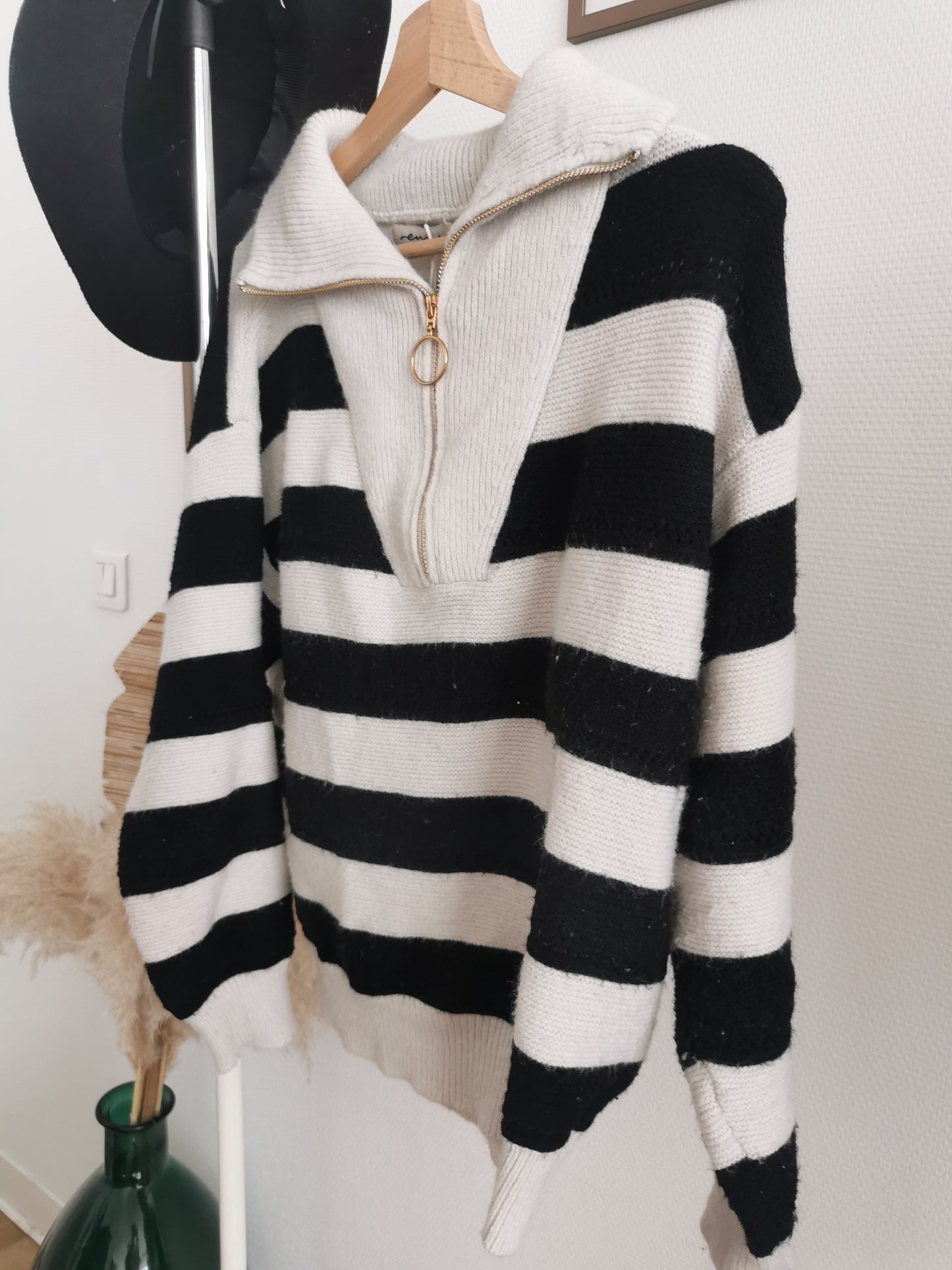 Pull marinière noir et blanc