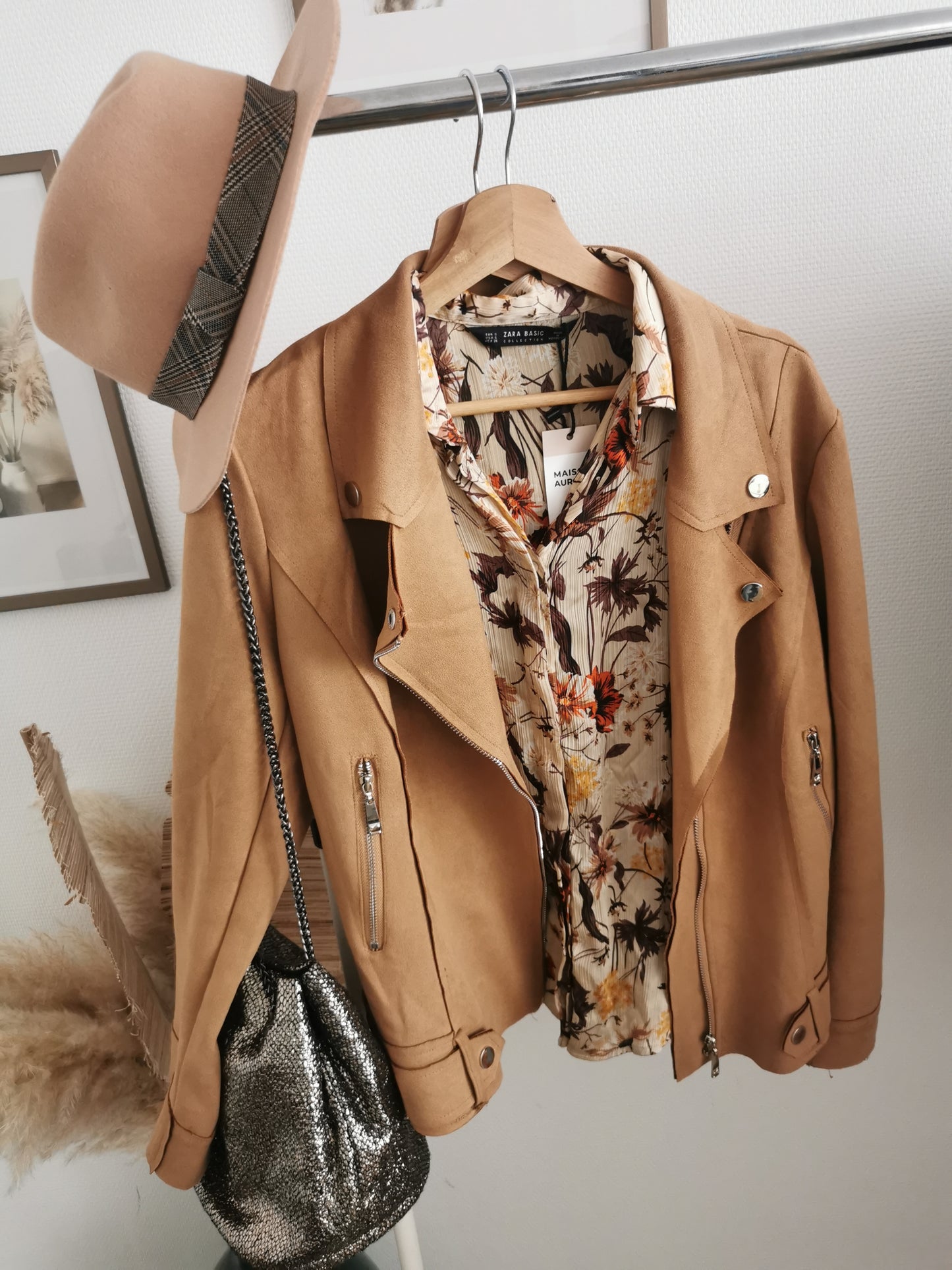 Veste en daim marron