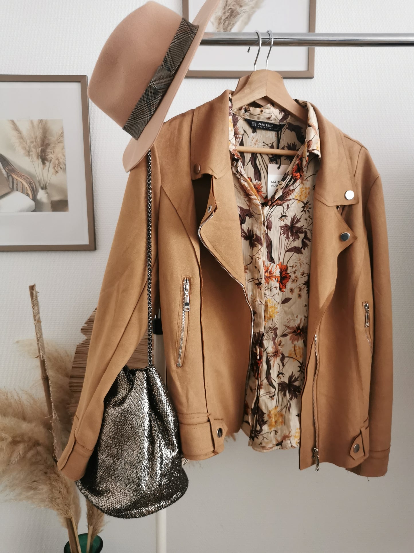 Veste en daim marron